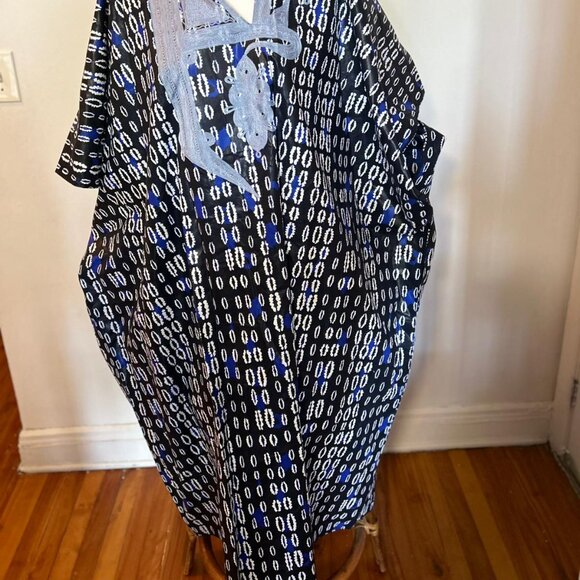 Caftan bohème noir et bleu avec broderies - Taille unique - Picture 2 of 2